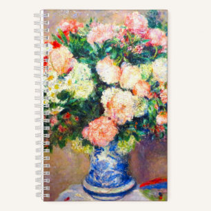 Cuaderno Bouquet de crisantemos y un ventilador japonés