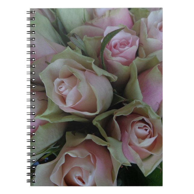 Cuaderno Bouquet de flores de Rosas verdes rosados (Frente)