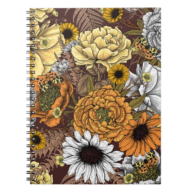 Cuaderno Bouquet de flores - rosas, peonías, daisies y fe (Frente)