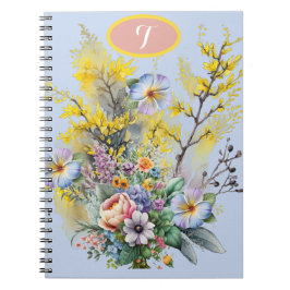 Cuaderno Bouquet de las flores de primavera de la acuarela
