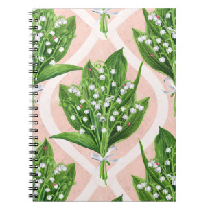 Cuaderno Bouquet de lilas del valle flores en rosa
