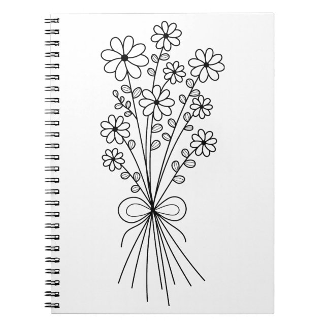 Cuaderno Bouquet floral minimalista (Frente)