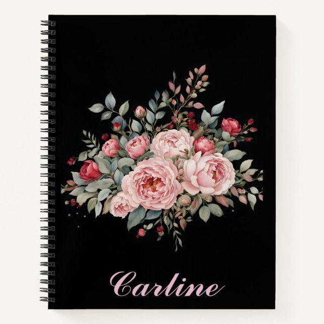 Cuaderno Bouquet rosa y Rosa Rojo (Anverso)