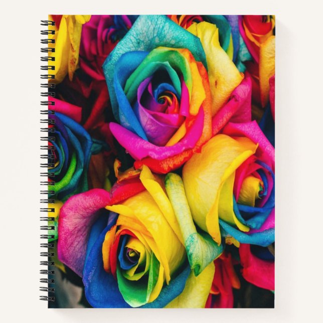 Cuaderno Bouquet Rosas arcoiris (Anverso)