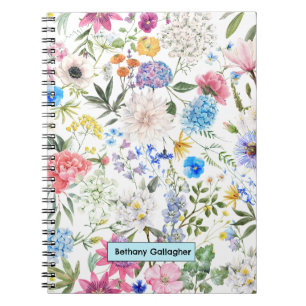 Cuaderno Bouquet Watercolor Garden   Espiral personalizada