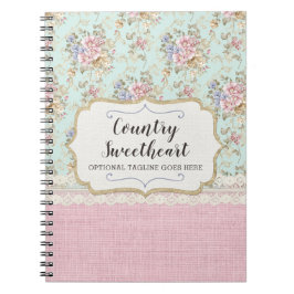 Cuaderno Boutique floral rosado elegante lamentable del