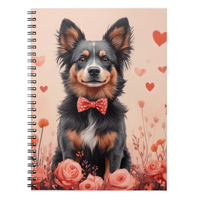 Cuaderno Bovino australiano con Rosas - El día de San Valen (Frente)