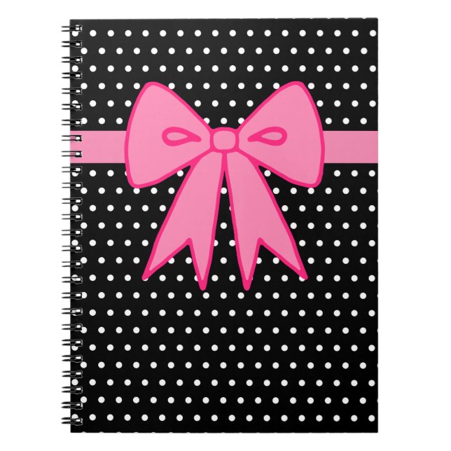 Cuaderno Bow rosado para portátiles (Frente)