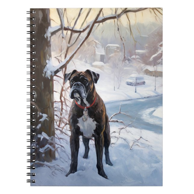 Cuaderno Boxeador Deja que nieve Navidad (Frente)