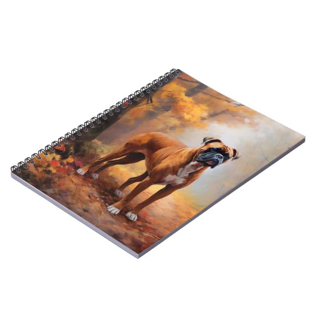 Cuaderno Boxeador en Otoño Hojas Caídas Inspiran (Lado Izquierdo)