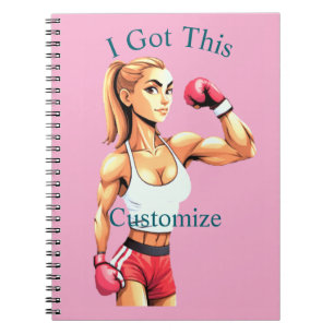 Cuaderno Boxeadora Femenina En Forma Thunder_Cove