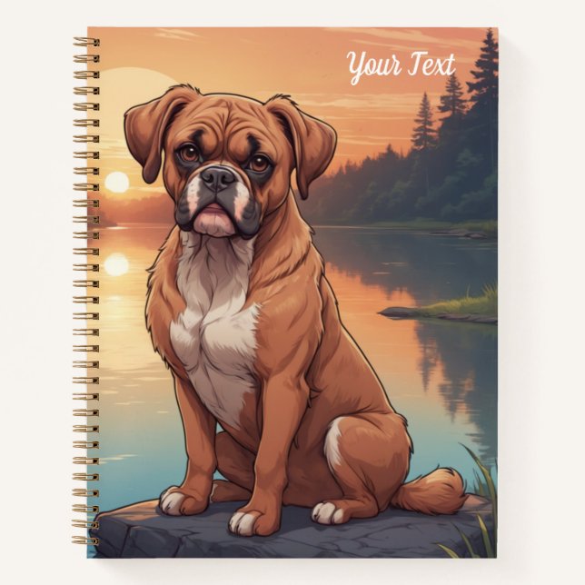 Cuaderno Boxer Dog by Lake (Anverso)