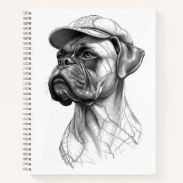 Cuaderno Boxer Dog Marble Statue Vintage Style Notebook