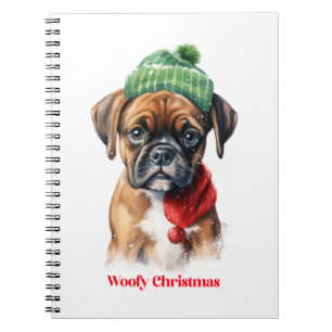 Cuaderno Boxer Dog Navidades X-Mas regalo de deseo Woofy Ch