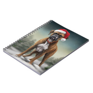 Cuaderno Boxer en la nieve Navidad 