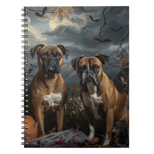 Cuaderno Boxer Halloween Noche Doggy Delight (Frente)
