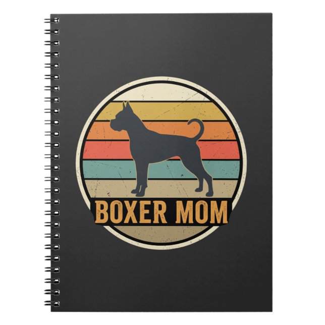 Cuaderno Boxer Mamá Retro Atardecer Perro (Frente)