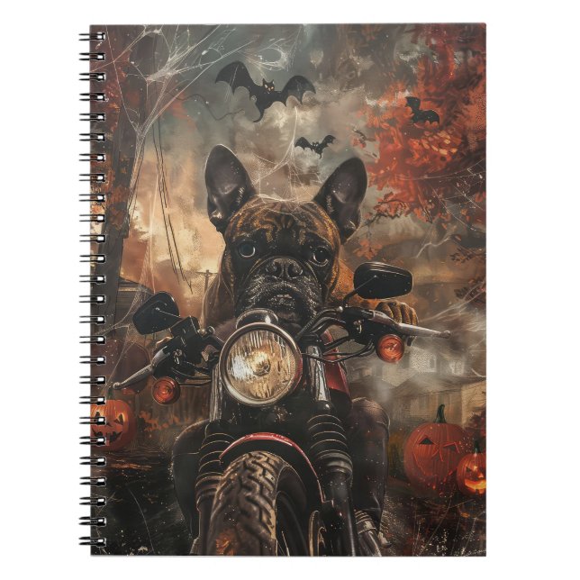 Cuaderno Boxer montando motocicleta Halloween Da miedo (Frente)