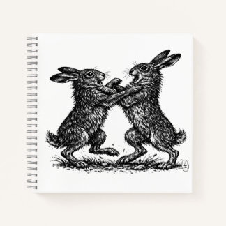 Cuaderno Boxing Hares – Haunted Ink Woodland Duel