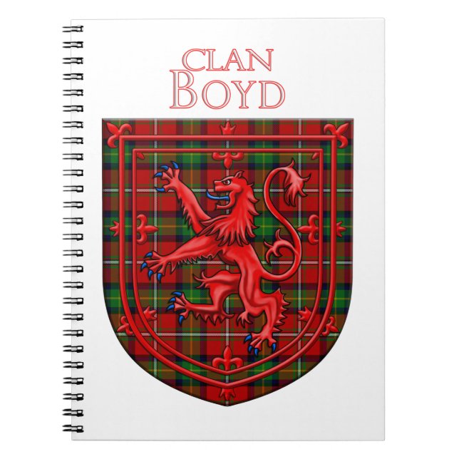 Cuaderno Boyd Tartan Scottish Plaid Lion Rampant (Frente)