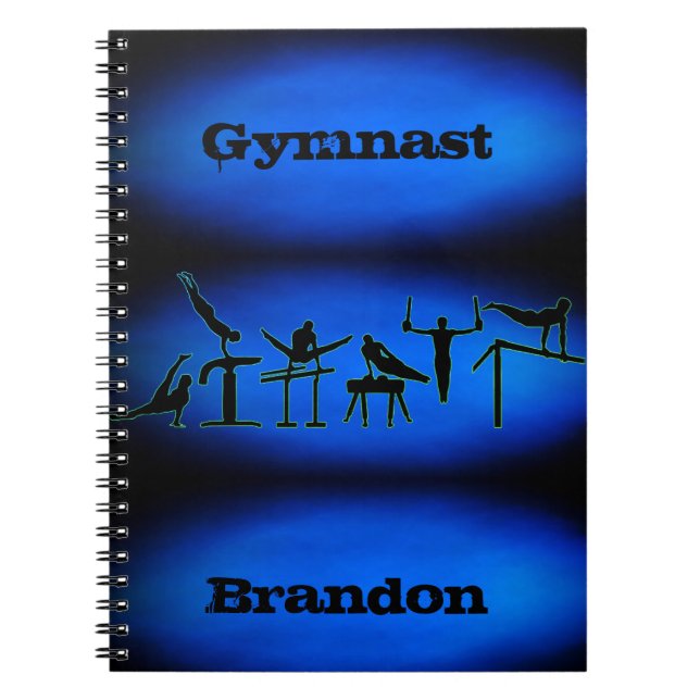 Cuaderno Boys Gymnastics Personalized Blue Spiral Notebook (Frente)