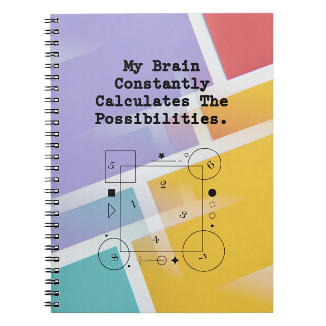 Cuaderno Brain Calculates Possibilities | Math Thinker (Frente)