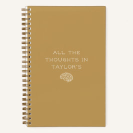 Cuaderno Brain Dump List Thoughts Personalized Mustard