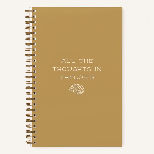 Cuaderno Brain Dump List Thoughts Personalized Mustard (Anverso)