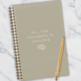 Cuaderno Brain Dump List Thoughts Personalized Simple Beige