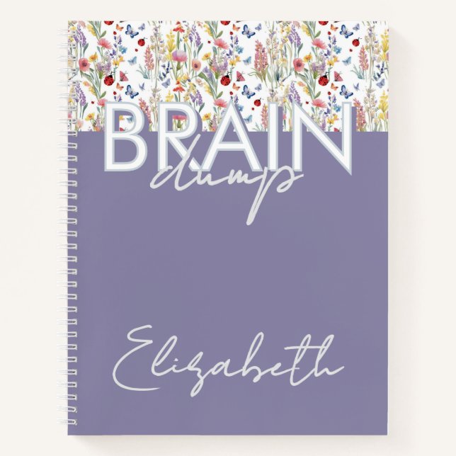 Cuaderno Brain Dump Mindset Organizer Floral lavender (Anverso)