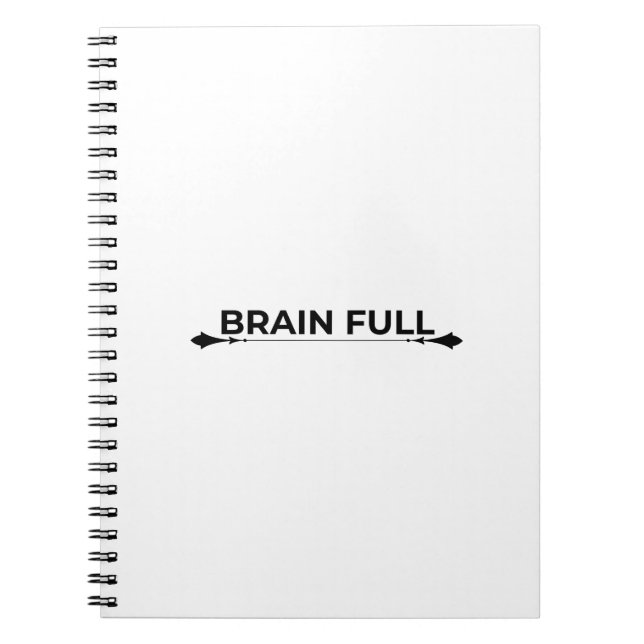 Cuaderno Brain Full Minimalist Typographic Spiral Notebook (Frente)
