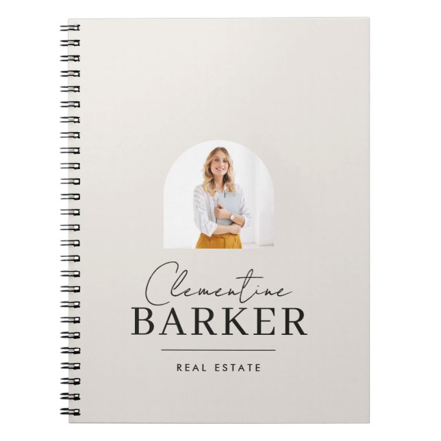 Cuaderno Branding empresarial de foto de arco moderno (Frente)