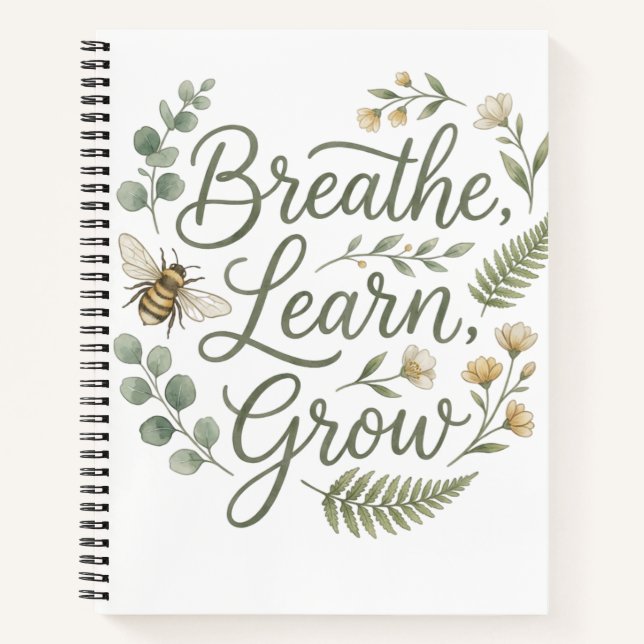 Cuaderno Breathe Learn Grow Mindfulness Journal & Notebook (Anverso)