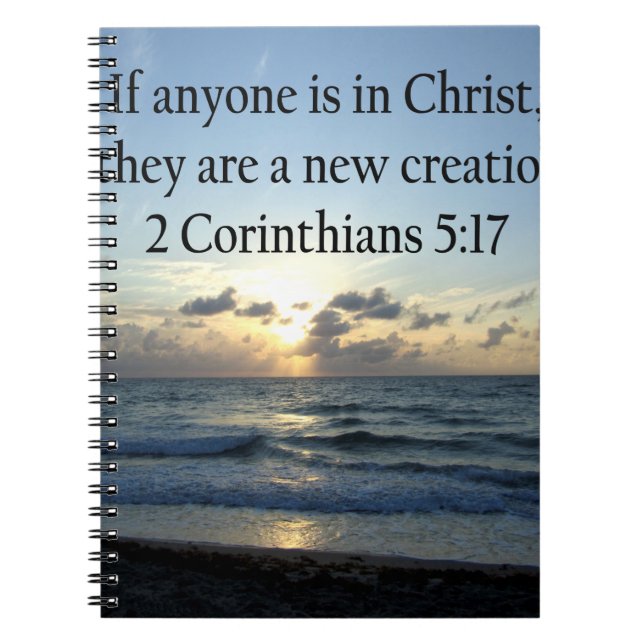 CUADERNO BREATHTAKING 2 CORINTHIANS 5:17 OCEAN SUNRISE (Frente)