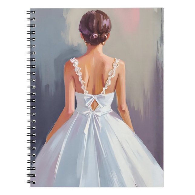 Cuaderno Bridal Gown | White Lace Dress Watercolor Wedding (Frente)