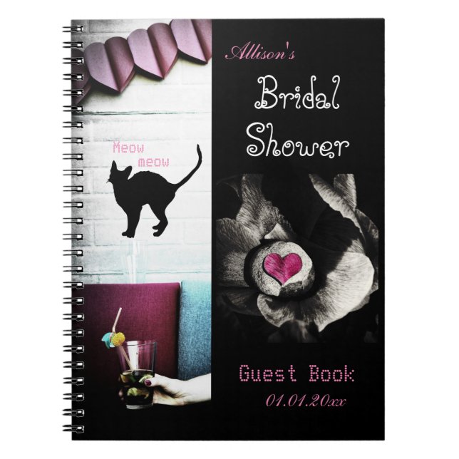 Cuaderno Bridal Shower libro de invitado, planificador con  (Frente)