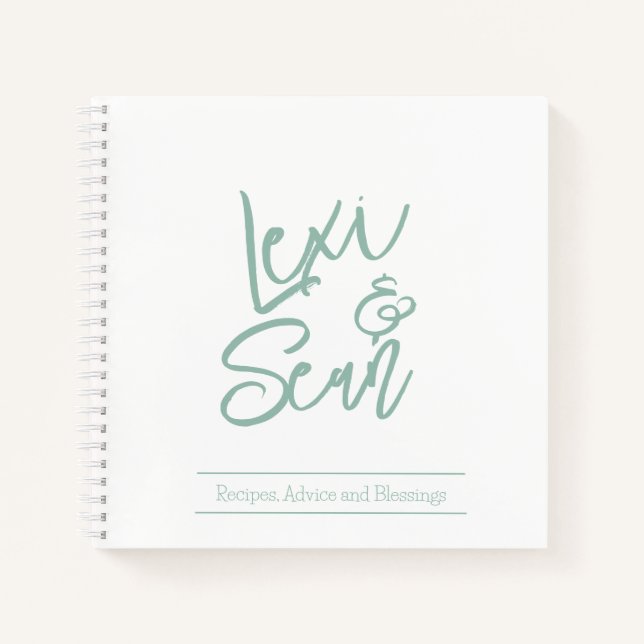 Cuaderno Bridal Shower Sage Green Spiral Notebook (Anverso)