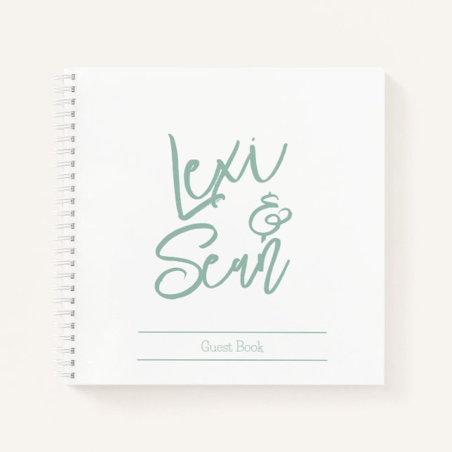 Cuaderno Bridal Shower Sage Green Spiral Notebook (Anverso)
