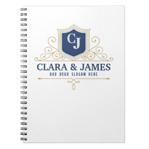 Cuaderno Bride And Groom Monogram Names Elegant Weeding