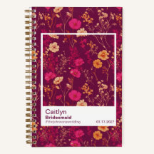 Bridesmaid Burgundy Floral Pattern Swatch