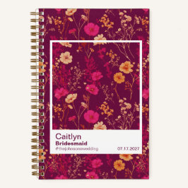 Cuaderno Bridesmaid Burgundy Floral Pattern Swatch