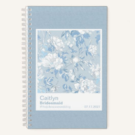 Cuaderno Bridesmaid Dusty Blue Floral Pattern Swatch