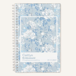 Cuaderno Bridesmaid Dusty Blue Floral Pattern Swatch