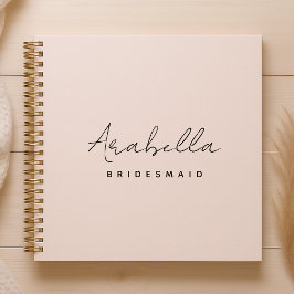 Cuaderno Bridesmaid | Guión Minimalista moderno Rubor Pink