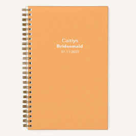 Cuaderno Bridesmaid Orange Typographic Notebook