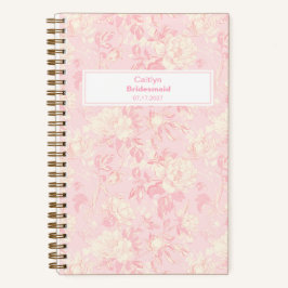 Cuaderno Bridesmaid Soft Peach Floral Pattern