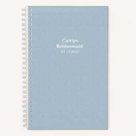 Cuaderno Bridesmaid Textured Dusty Blue Typographic
