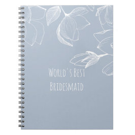 Cuaderno BRIDESMAIDS GIFTS Dusty Blue White Magnolias