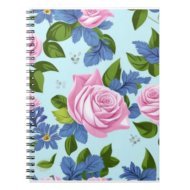 Cuaderno Bridgerton Inspiro Azules rosas rosas azules Flora (Frente)