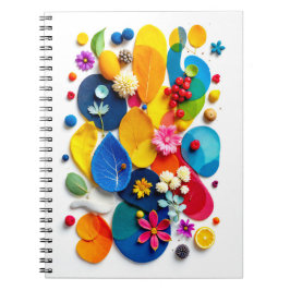 Cuaderno Bright Abstract Floral Mixed Media Collage